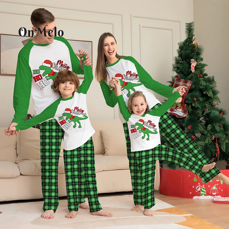 

Рождественская семейная одинаковая Пижама OnMelo, семейная Пижама с мультяшным принтом, комплект из топа и брюк, повседневная домашняя одежда ...