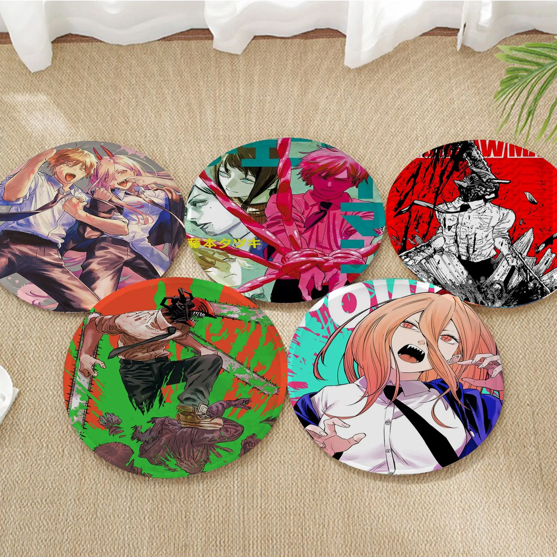 

Hot Anime Chainsaw Man Modern Minimalist Style Plush Cushion Home Back Cushion Soft Comfortable 50x50cm Sofa Decor Tatami