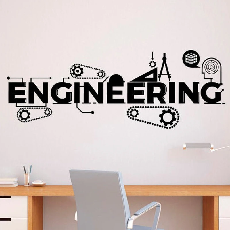 

Engineering Wall Decal Science Technology Vinyl Sticker Education Classroom Decoration Art Design for School Classroom P992