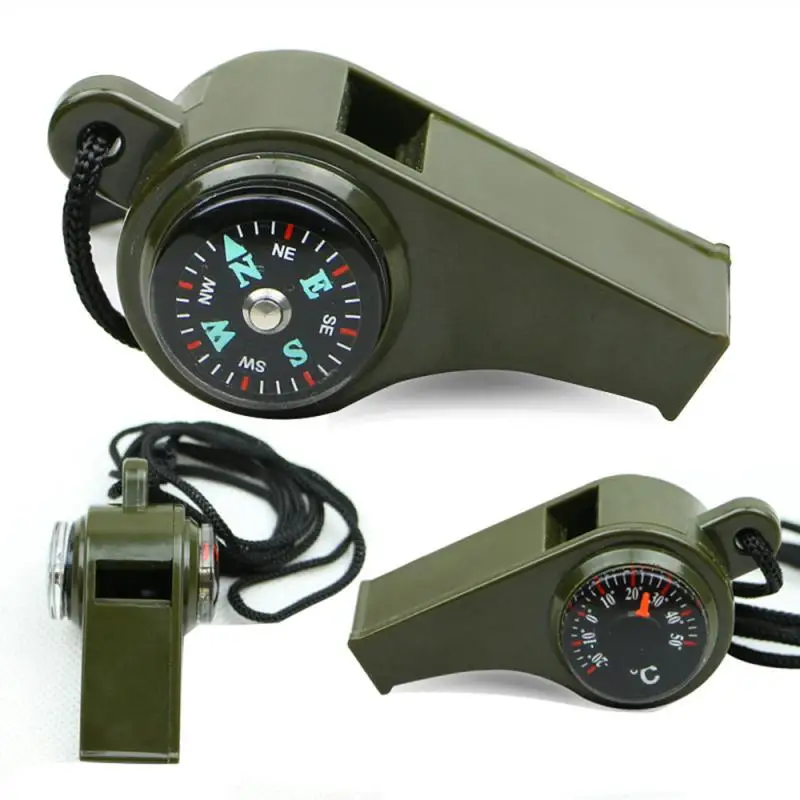 

2/4/6PCS 3in1 Survival Whistle Mutifunction Lightweight Whistle Thermometer Compass For Camping Hiking And Outdoor Activities