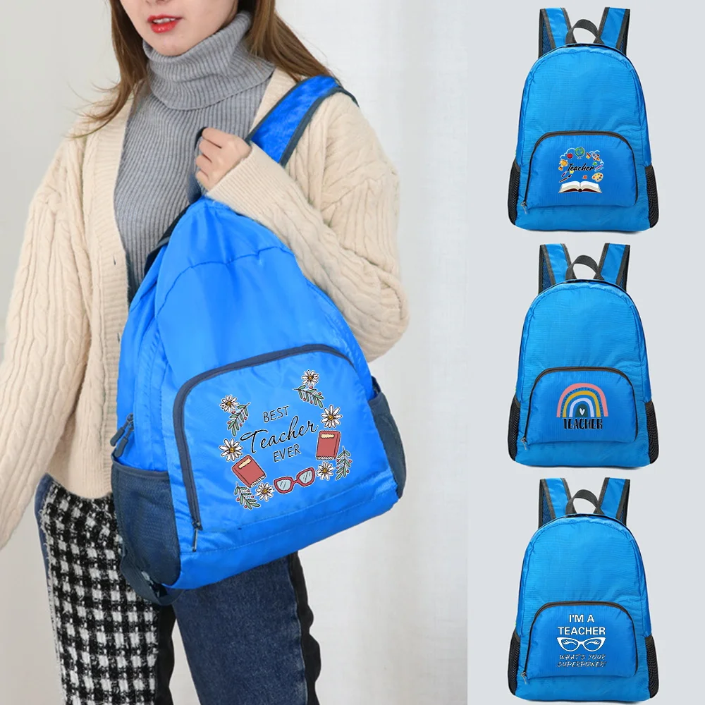 

Lightweight Packable Outdoor Bag 2022 Foldable Ultralight Backpack Teacher Print Hiking Travel Folding Storage Daypack Bag Gift