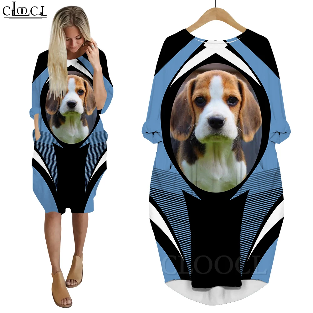 

CLOOCL Dresses Long Sleeve Vestidos Retriever Welsh Corgi Labrador German Shepherd Graphic 3D Print Dresses Fashion Streetwear