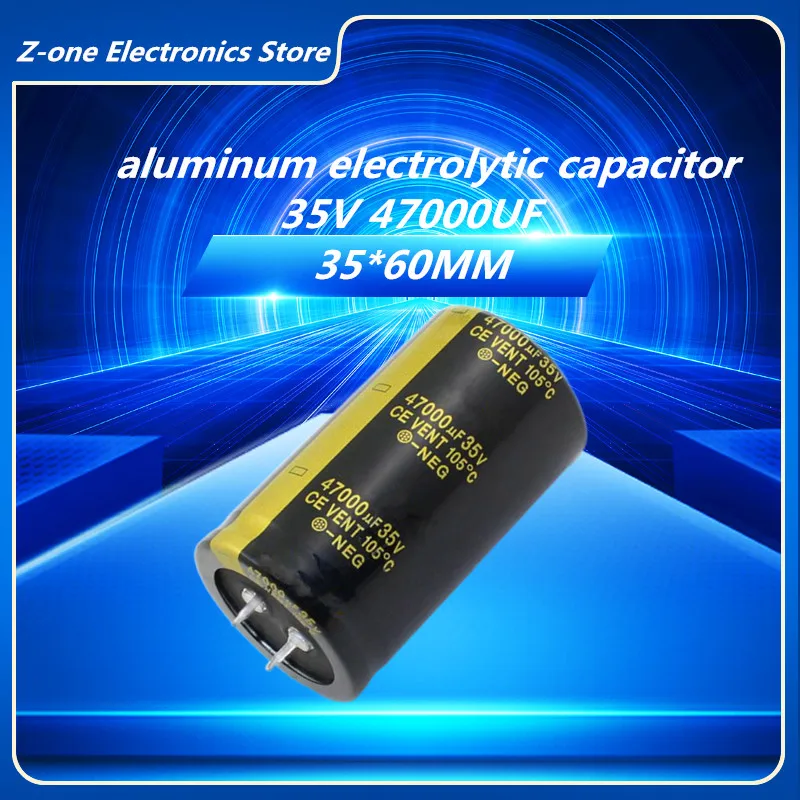 2-5pcs 35V47000UF 35V 47000UF 35X60mm High quality Aluminum Electrolytic Capacitor High Frequency Low Impedance ESR