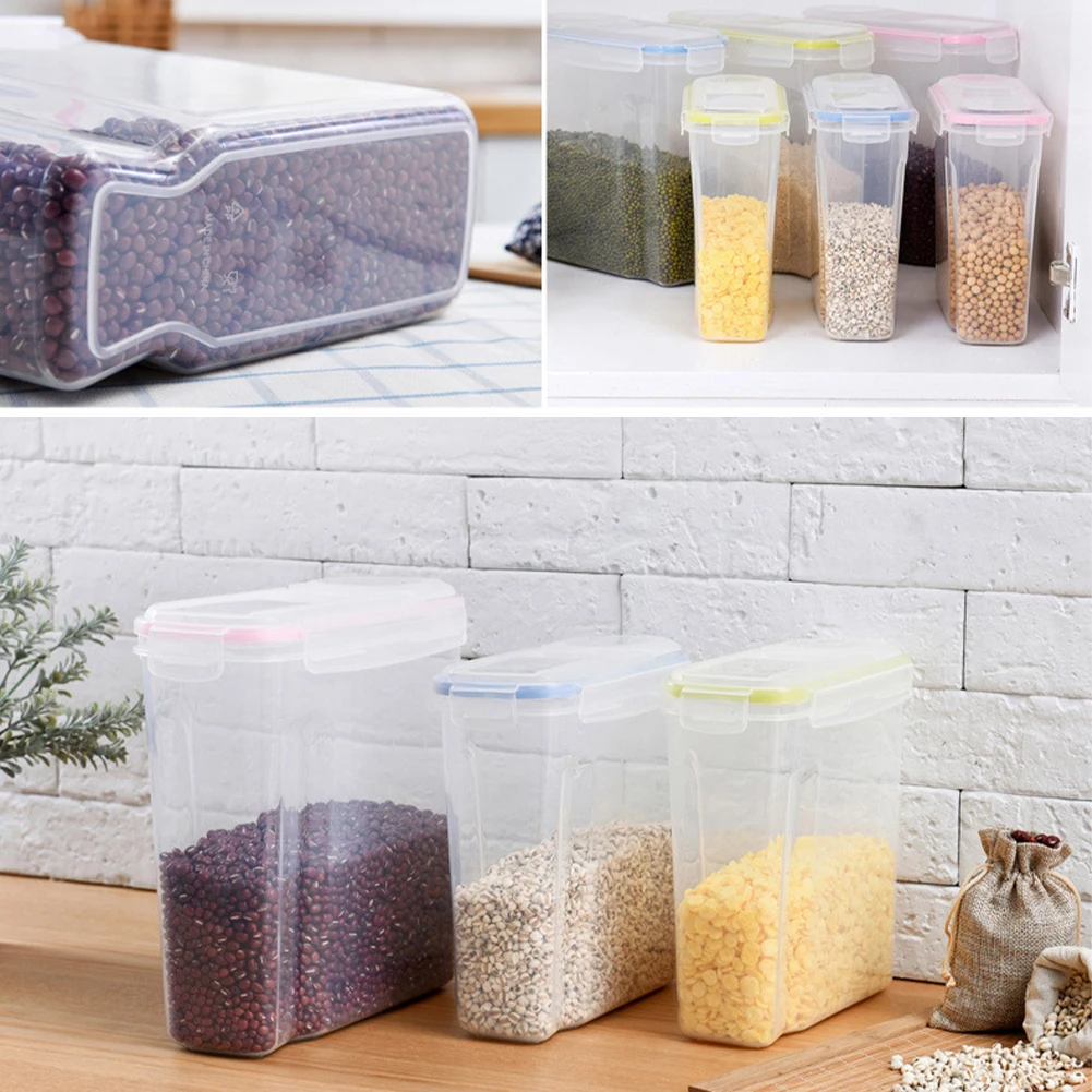 

2500/4000ML Food Storage Container Plastic Kitchen Refrigerator Noodle Box Multigrain Storage Tank Transparent Sealed Cans