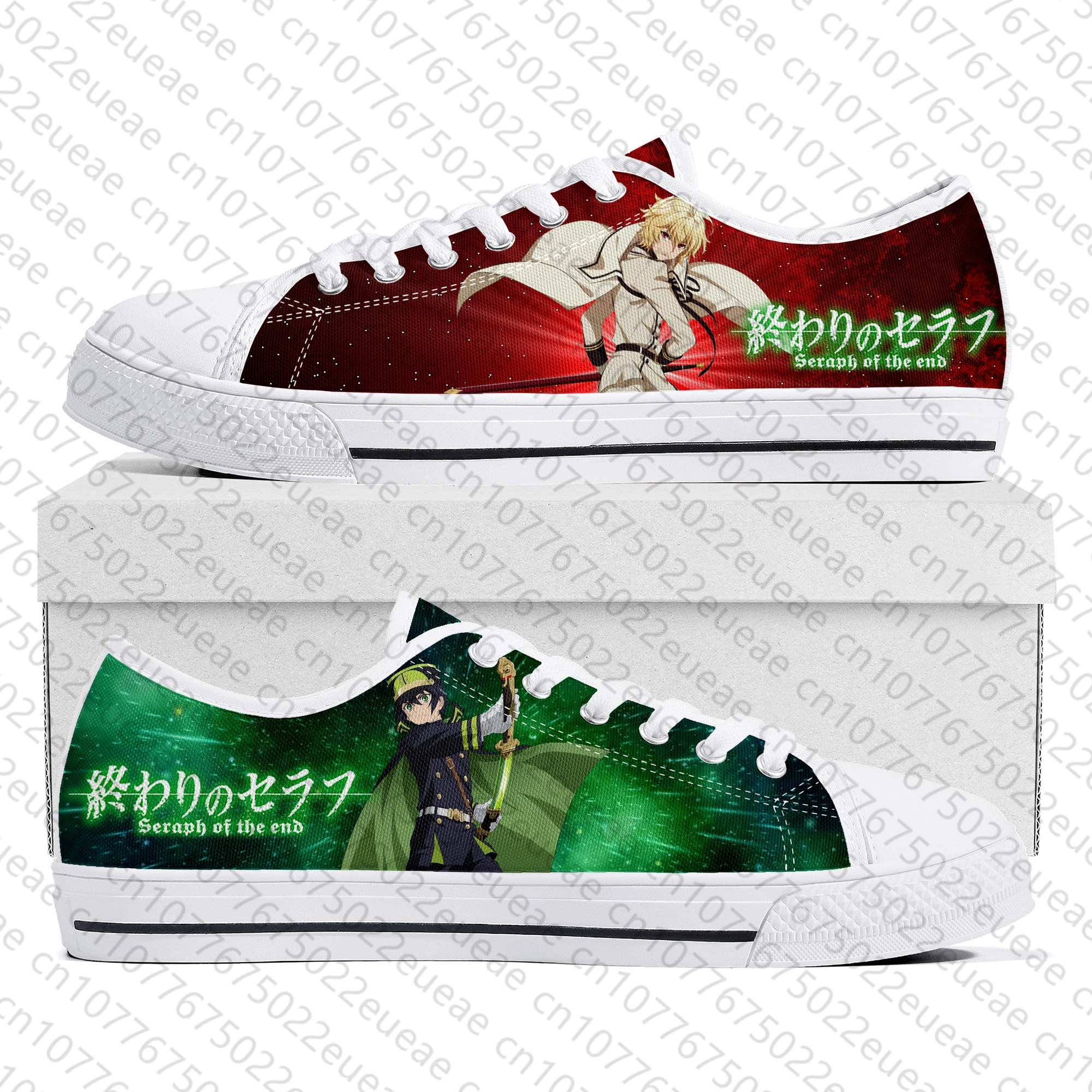 Низкие кроссовки Seraph Of The End Hyakuya высококачественные мужские и женские холщовые