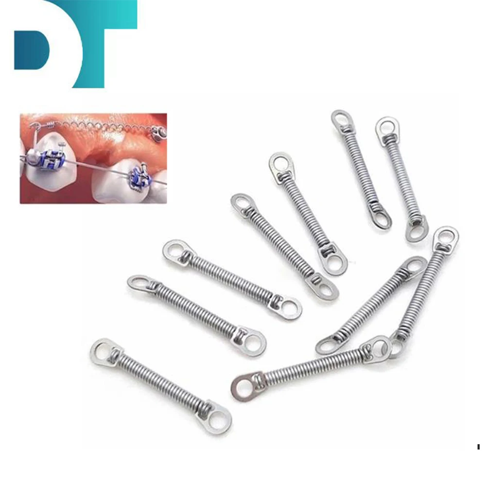 

10pcs Dental Orthodontic Close Spring NITI Elastic Arch Wire For Brackets Braces Teeth Torque Medium Light Force 0.010/0.012