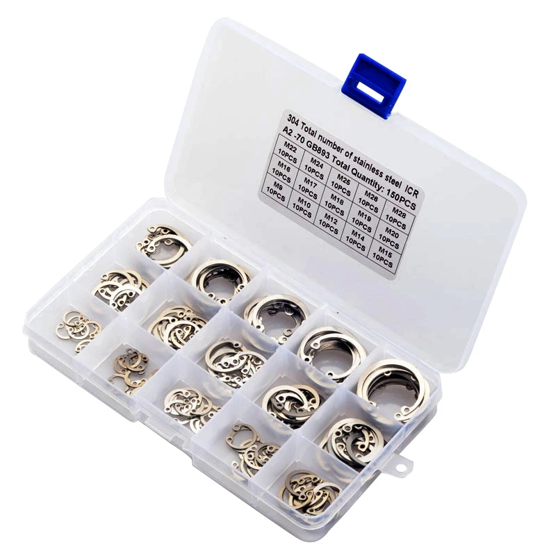 Стопорные кольца внутренние 150 C-образные M9-M28 шт. набор стопорных колец из