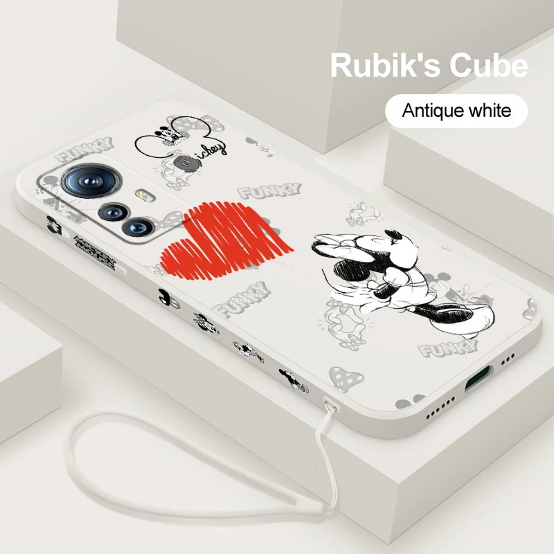 

Art Mickey Minnie Disney Anime Phone Case For Xiaomi 13 12S 12 12X 12T 11i 11T 11 10 10S 10T Pro Lite Ultra 5G Liquid Left Rope