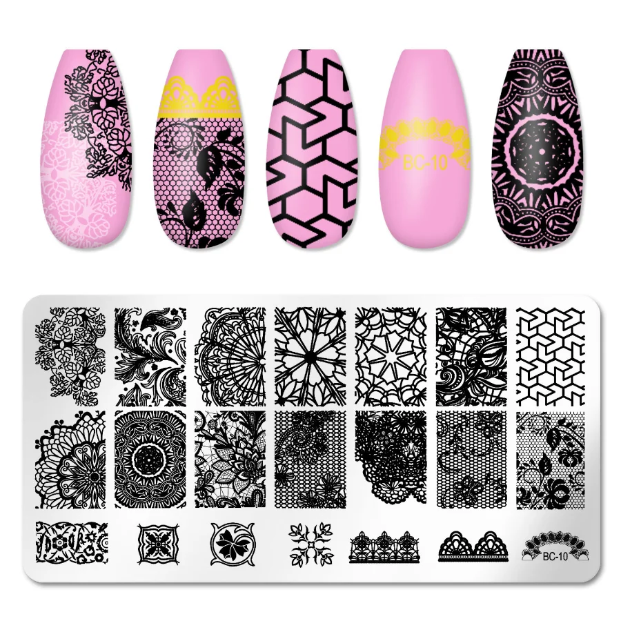 

1Pcs Lace Flowers Nail Stamping Plates Mandala Geometric Nail Art Stamp Templates Polish Printing Stencils Manicure Tools