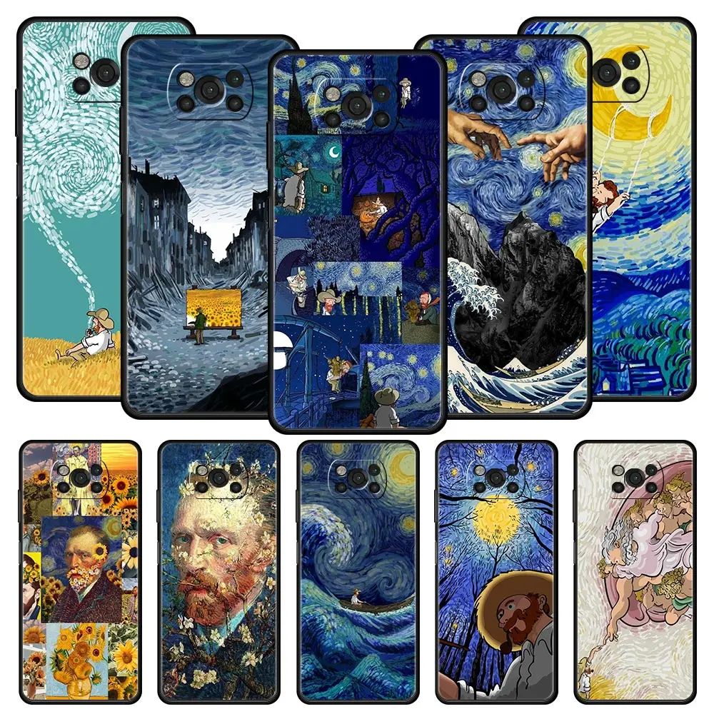 

Art Aesthetic Van Gogh Starry Case For Xiaomi Poco X4 X3 NFC F3 M3 M4 Mi Note 10 12 11 Ultra 11T Pro 10T Lite 9T 11i 11X Cover
