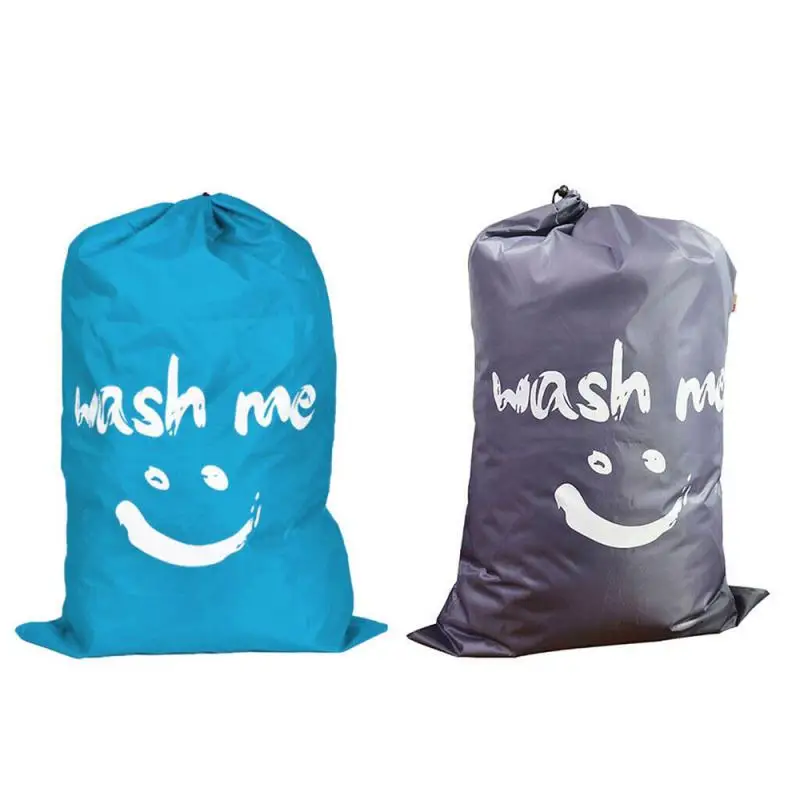 

Smiling Face Printed Dirty Pocket Large Capacity Foldable Drawstring Storage Bag Nylon Travel Storage Bag Home Organizing Tools
