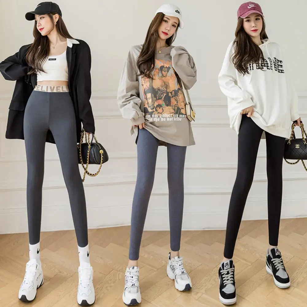 Зимние флисовые леггинсы плотные женские теплые брюки с высокой талией женская