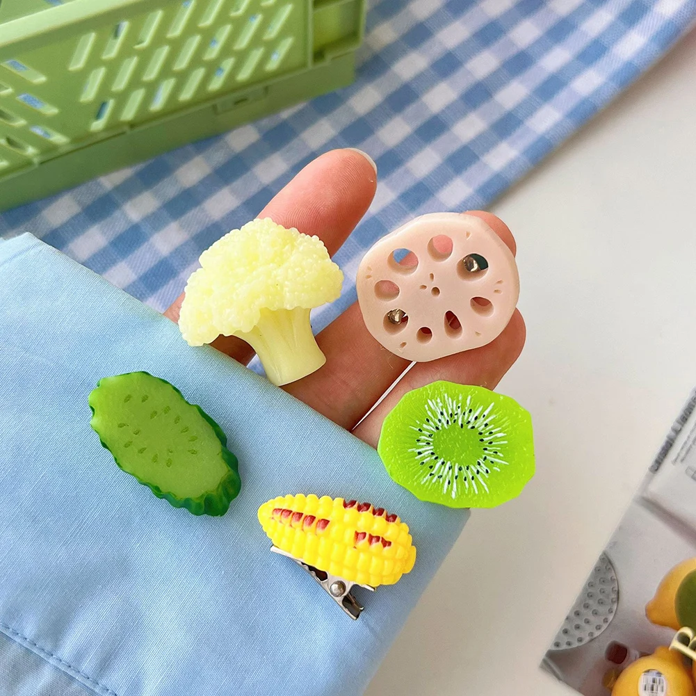 

New Creative Food Barrette Personality Girls Cute Hairpins Children Funny Vegetables Headwear Korean Kids Hair Accessories