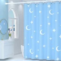 shower curtains 180cm blue cartoon printed bathroom curtain water resistant for children decorative with hooks machine washable