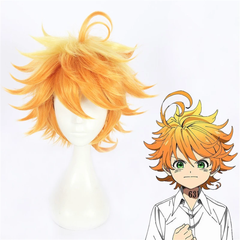 

Emma Wig Anime The Promised Neverland Heat Resistant Synthetic Hair Cosplay Wigs + Wig Cap