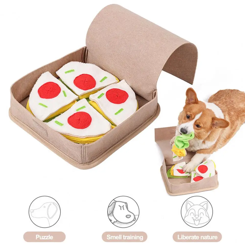 

Pet Sniffing Toy Stimulate Dog's Mind with Pizza Box Snuffle Mats Slow Feeder Treat Dispenser Foraging Training Toy in One Dog