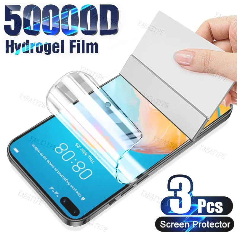 

3Pcs Full Cover Hydrogel Film For Huawei P30 P20 P40 Lite Screen Protector For Huawei P50 P60 Mate 30 20 40 50 60 Pro Lite Film