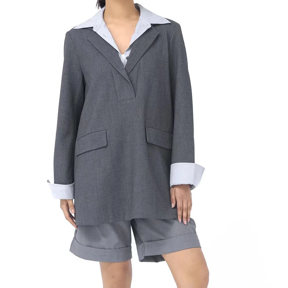 TWOTWINSTYLE дизайнерский пиджак со сращенными карманами для женщин однобортный