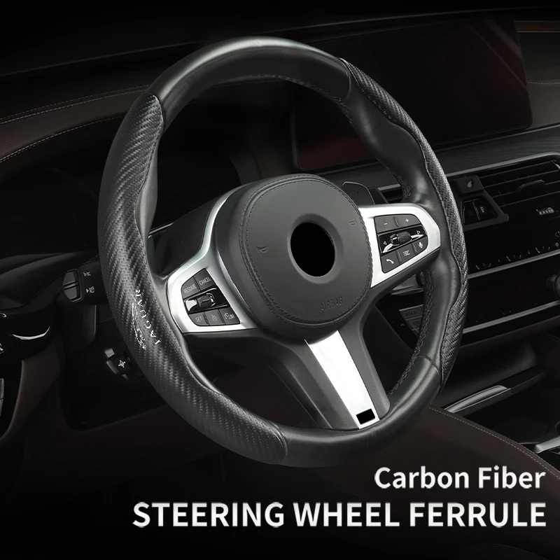 

Car Steering Wheel Cover Carbon Fiber ABS Anti-skid Sporty Wheel Protector Car Accessories for Jaguar XF XJ XFR XKR S-Type