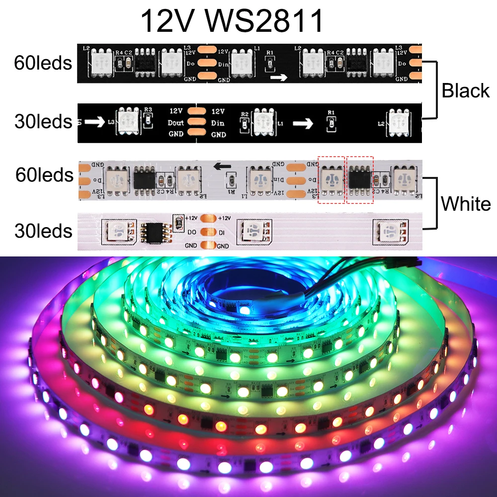 

XUNATA RGB Светодиодная лента WS2811/WS2812B 5050