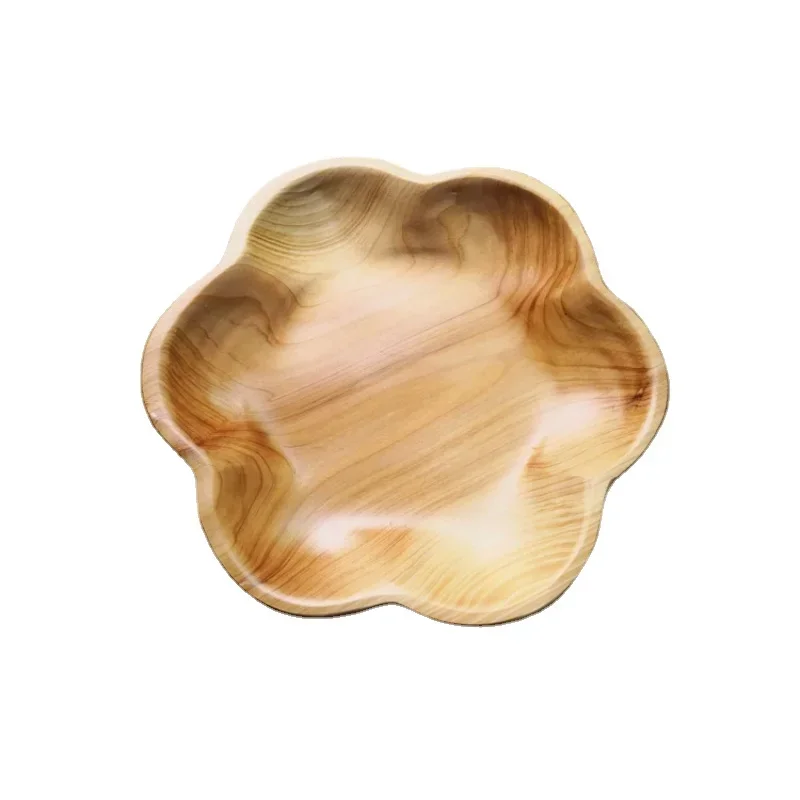 

Креативная деревянная Фруктовая тарелка, деревянные фрукты в форме сливы, подносы для хранения суши, хлеба, десерта, искусственного салата