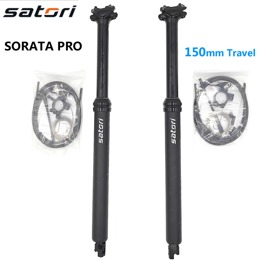 

SATORI Bicycle Seatpost Wire Remote Control Mountain MTB Adjustment Bike Seat post Suspension Air 30.9/31.6x485mm Travel 150mm