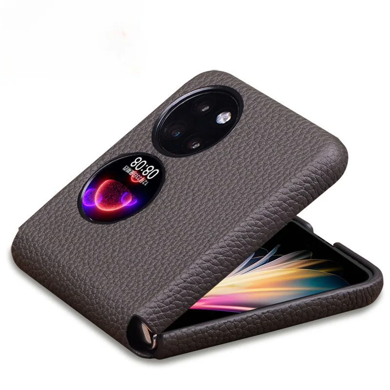 

Роскошный чехол из натуральной кожи для Huawei P50pocket, кожаный чехол, цельнокроеный, полноразмерный, с защитой от падения