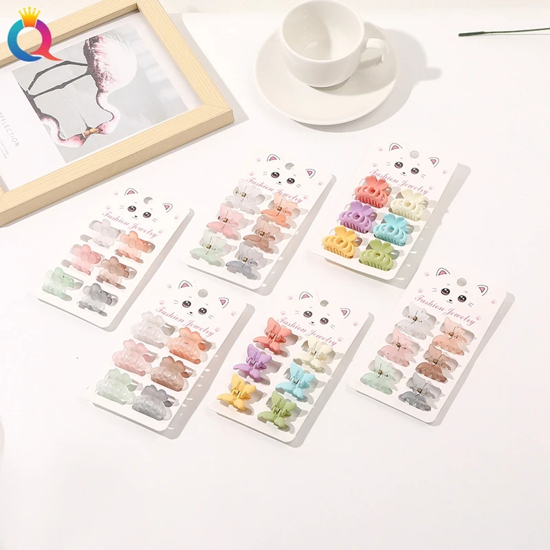 

6 шт./компл. кремовый Morandi цвет новый костюм маленький зажим для когтей милый бант Универсальный практичный маленький зажим набор аксессуаро...