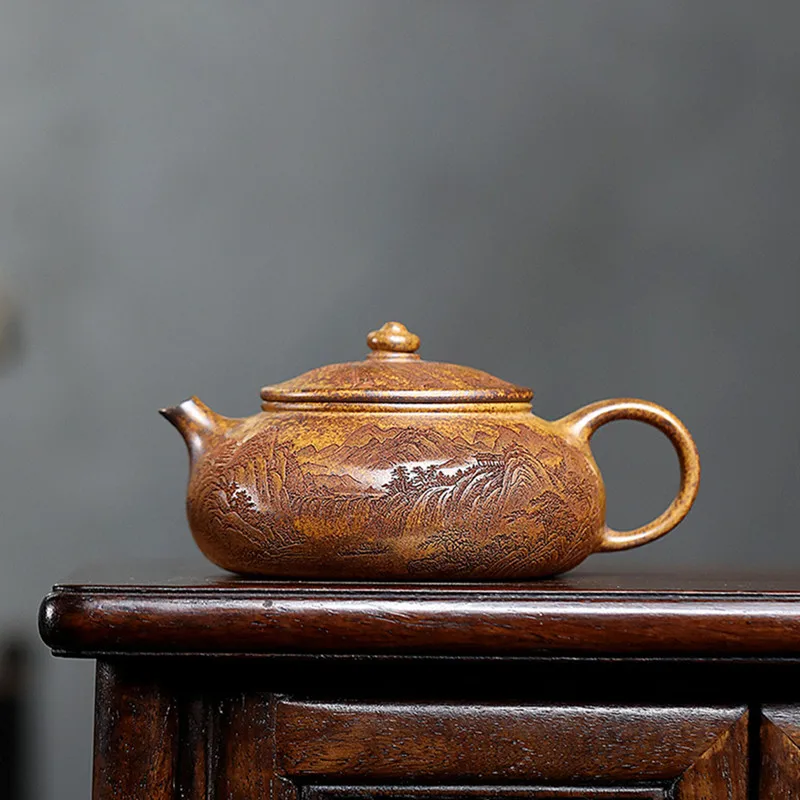 BRTRINBSY TEA Ручной чайник из фиолетовой глины 300 мл