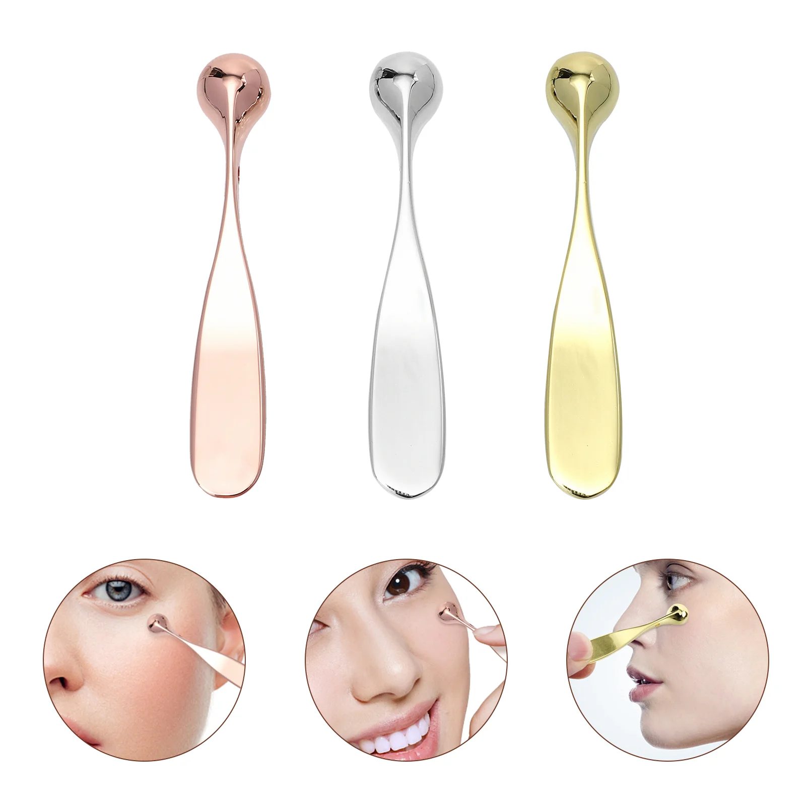

Eye Cream Massagewand Face Makeup Applicator Spoon Tool Stick Beauty Facial Spoons Sticks Spatula Scoop Women Tools Rollermetal