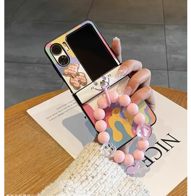 Симпатичный шарнирный кожаный чехол сделай сам для OPPO Find N3Flip N2Flip Huawei Pocket2 P50Pocket