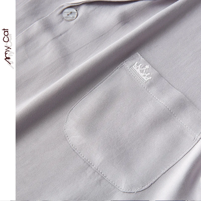 2022 New Spring Summer Pajamas Set Men Cardigan Homewear High Quality Full Sleeve Night Sleeping Pants Sets Two-piece