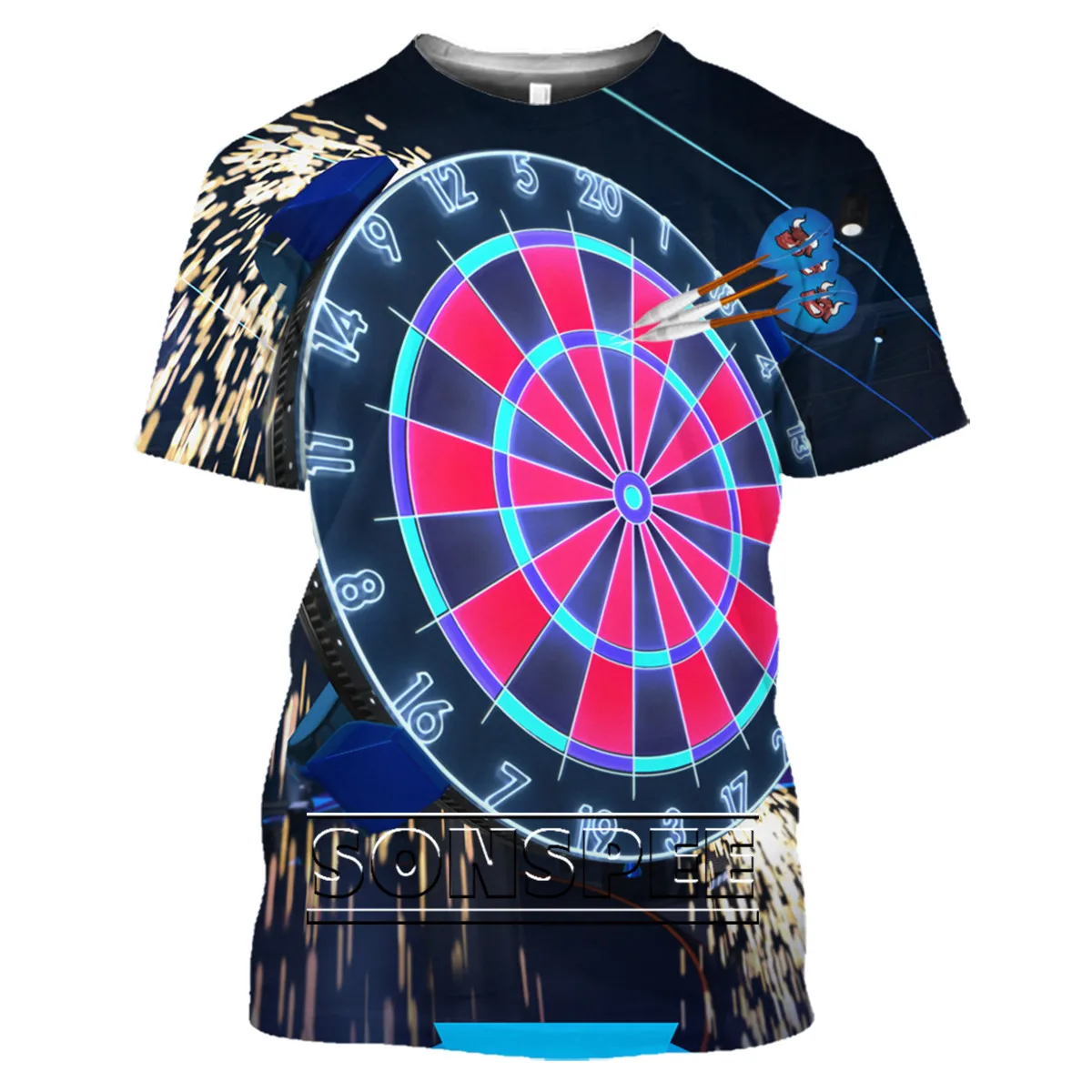 

2022 T-shirts for Men Breathable Top Tee 6xl 3d Dart Board Print Men's Fashion Streetwear Casual Bar Unisex Tshirt Short Sleeve