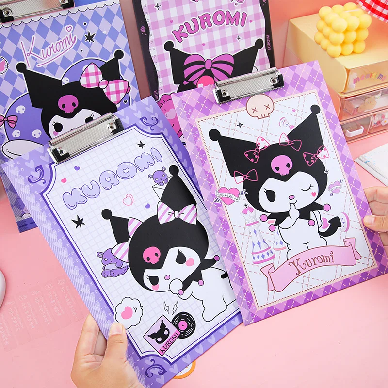 

1 шт. аниме мультфильм Kuromi Kawaii A4 бумага для записей шина папка для записей доска для записей тестовая бумажная зажим студенческие канцелярские принадлежности
