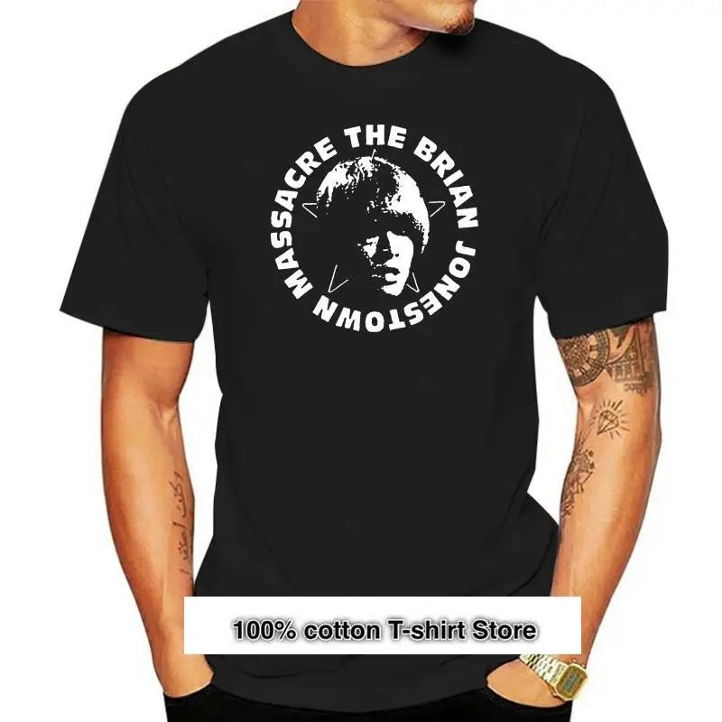 

Camiseta blanca y negra con Logo del Tour de la matanza de Brian Jonestown para hombre, ropa estampada, envío gratis