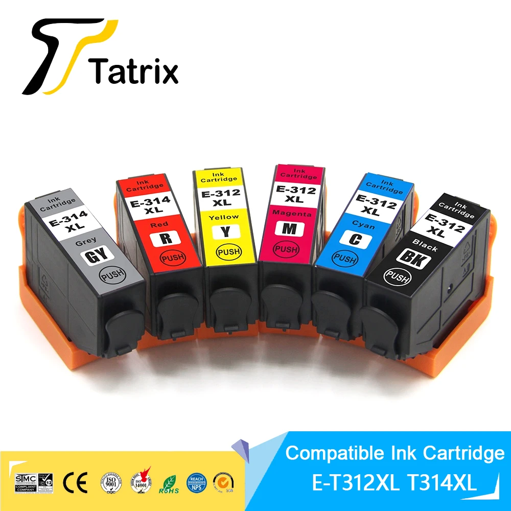Tatrix T312XL T314XL 312XL 314XL 312 314 XL Premium Compatible Color Inkjet Ink Cartridge for Epson XP 15000 XP-15000 Printer