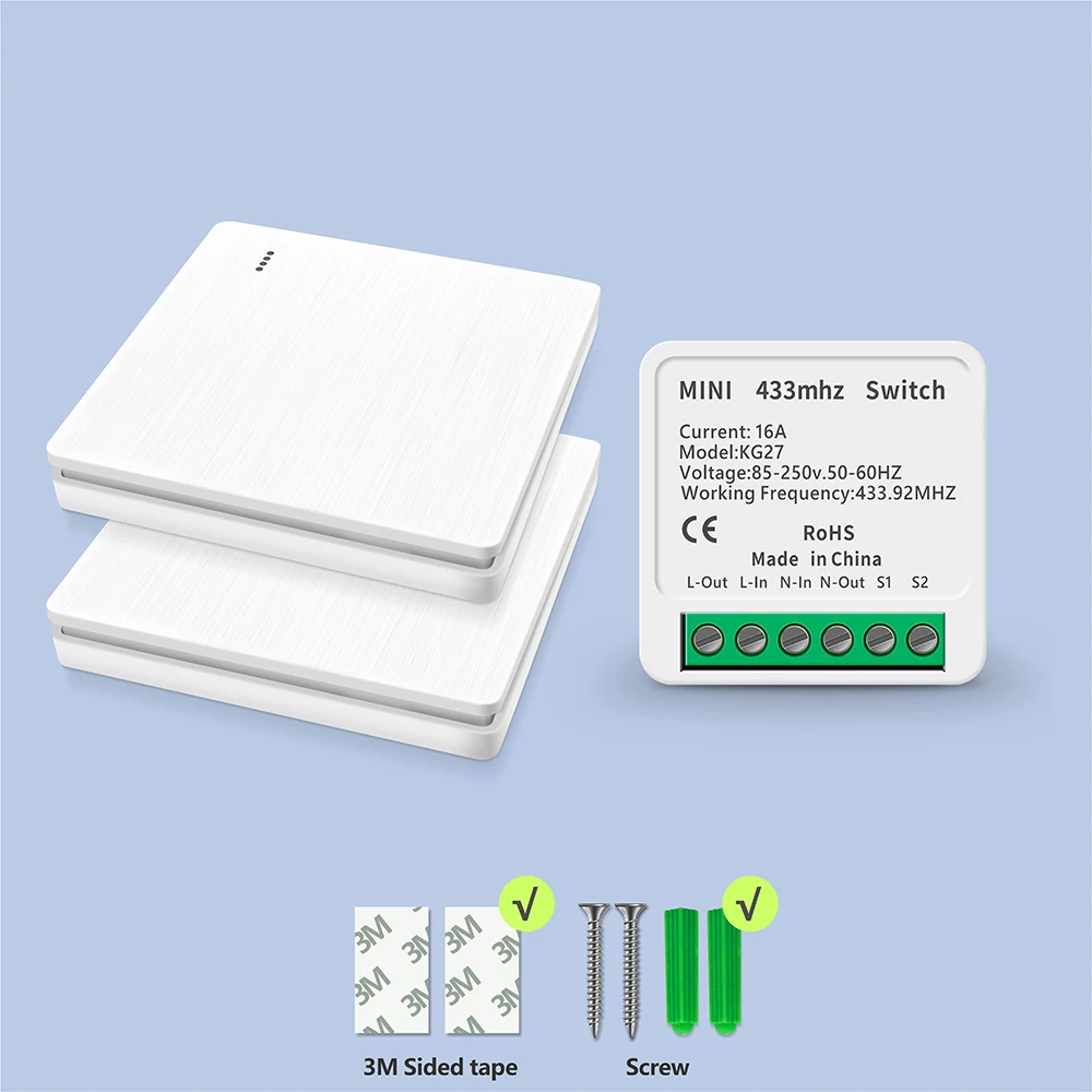 

Беспроводной переключатель света SLMPLEFUN RF433 16А