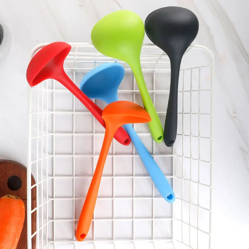 

Small Silicone Soup Spoon Household High Temperature Resistant Non-stick Pot Children Drink Soup Spoon Cooking Tools