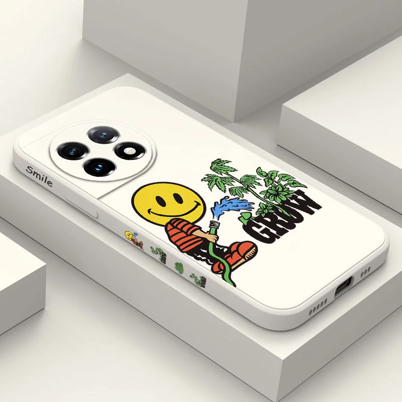 

Water Plant Phone Case For Oneplus 11 11R 10 10R 10T 9R 9RT 9 8T 8 7 7T Pro 5G Liquid Silicone Cover