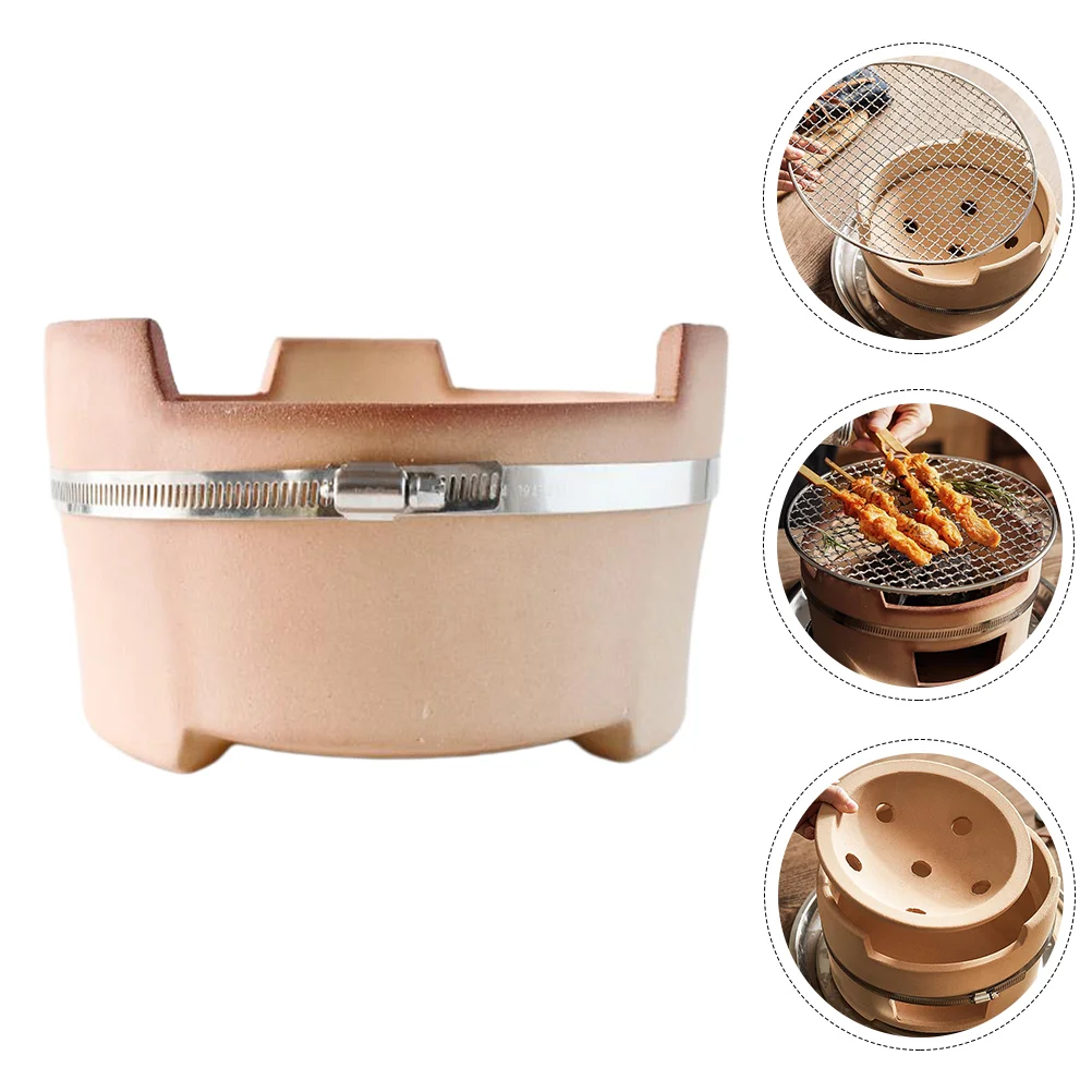 

Stove Grill Charcoal Bbq Barbecue Clay Camping Tabletop Wood Japanese Portable Outdoor Pottery Picnic Korean Burning Casserole