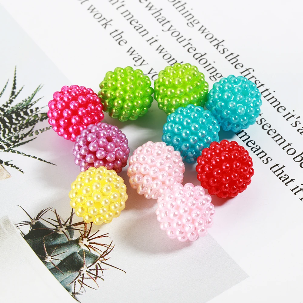 

50pcs/lot 10mm Colorful Bayberry Beads Round ABS Imitation Pearl Acrylic Loose Spacer Beads fit Europe Beads for Jewelry Making