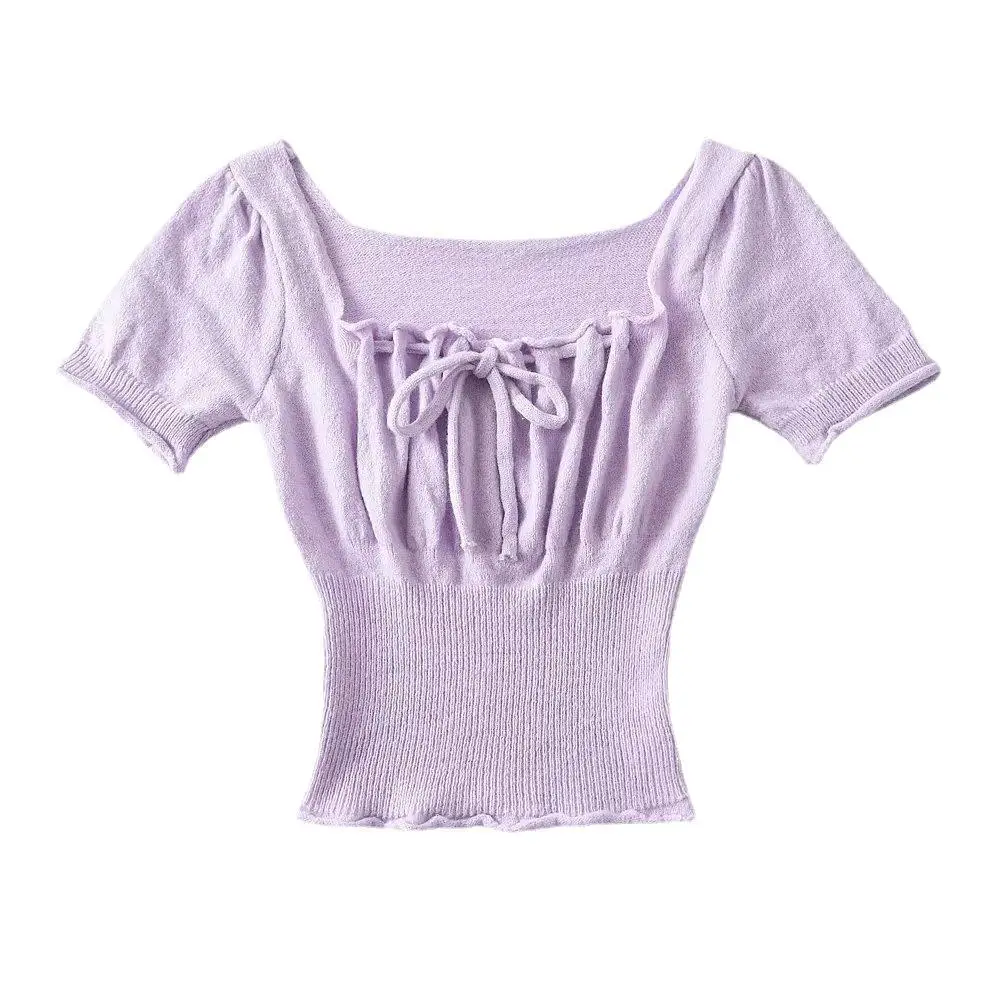 

2023 04 Новинка весна лето Женская Сексуальная футболка из полиэстера брендовая Блузка Верхняя одежда