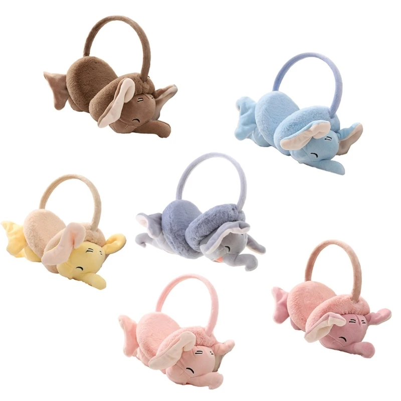 Новый стиль милые плюшевые наушники со слоном женские теплые в стиле Лолиты