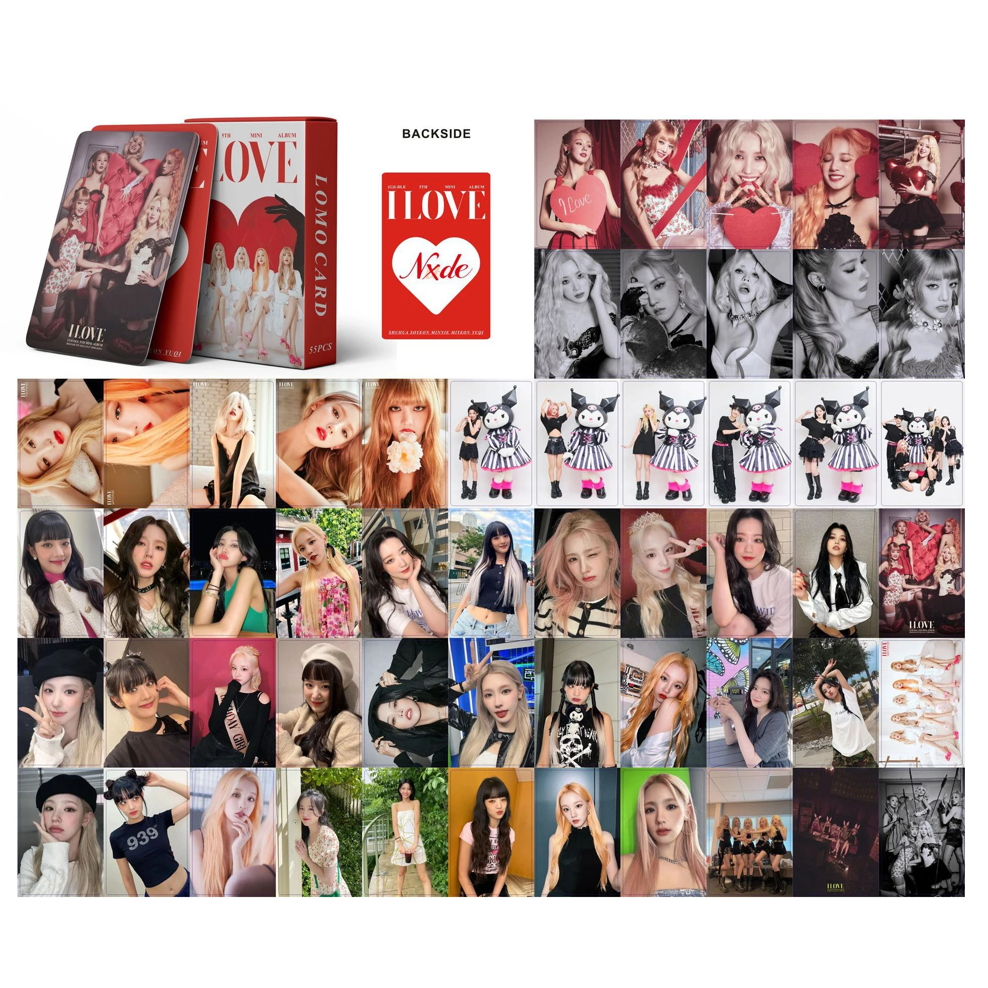 55 шт./набор Kpop (G)I-DLE Lomo Card фотооткрытки I LOVE альбом BP Aespa IVE кепр красный бархат Stayc