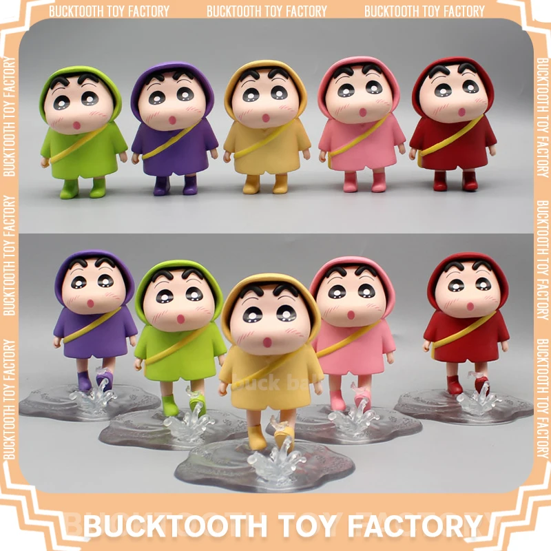 

11cm Crayon Shin-chan Anime Figure Raincoat Shin-chan Kawaii Figures PVC Statue Model Figurine Car Ornament Collectible Toy Gift