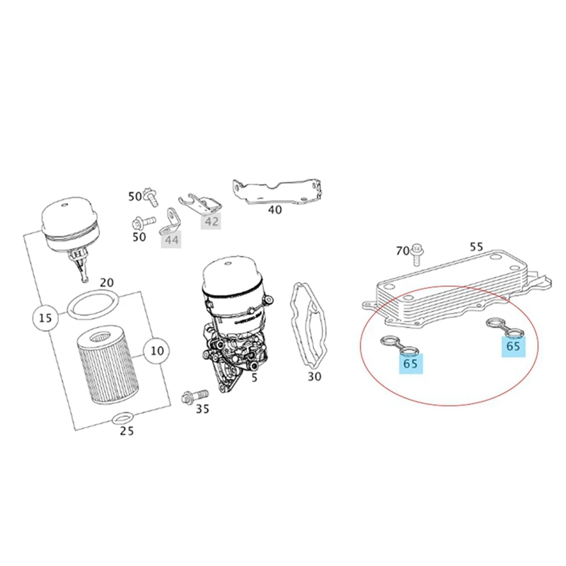 10 шт. уплотнительная прокладка масляного радиатора двигателя 6421880580 для