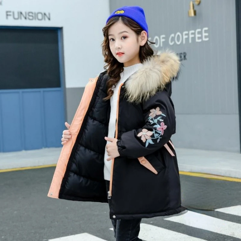 

Girls Winter Clothes Fashion Children's Kids Hooded Teen Girl Parka Coat Snowsuit Girls Jacket for School Outerwear of 14 Years