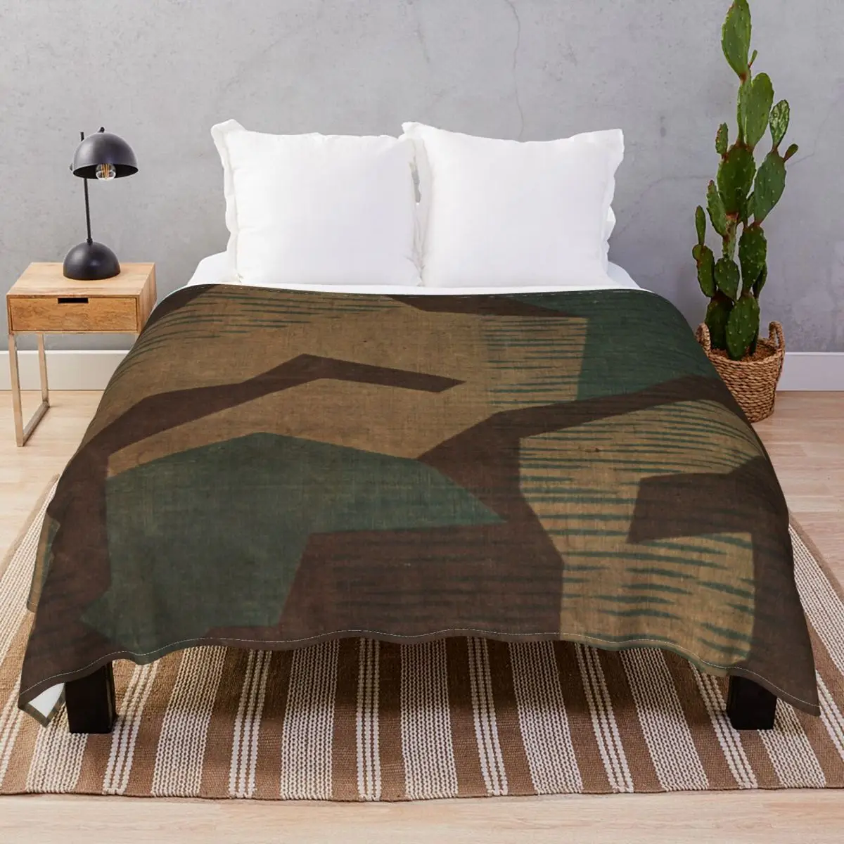 Camouflage Version Blankets Flannel Spring Autumn Lightweight Throw Blanket for Bed Home Couch Camp Office