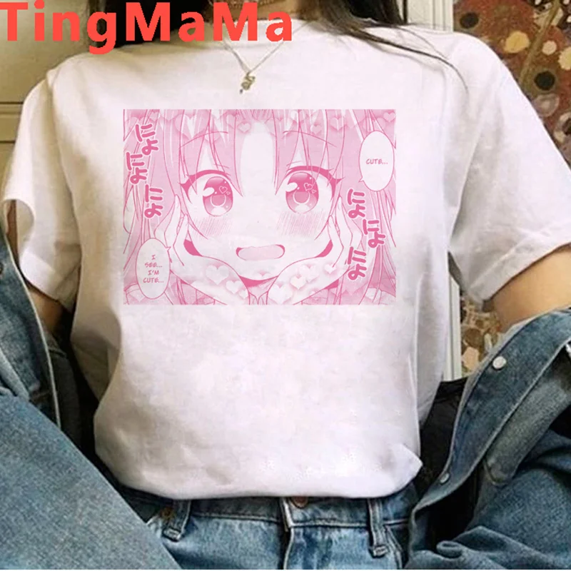 Футболка женская с японским аниме Харадзюку винтажная принтом tumblr в стиле E-girls