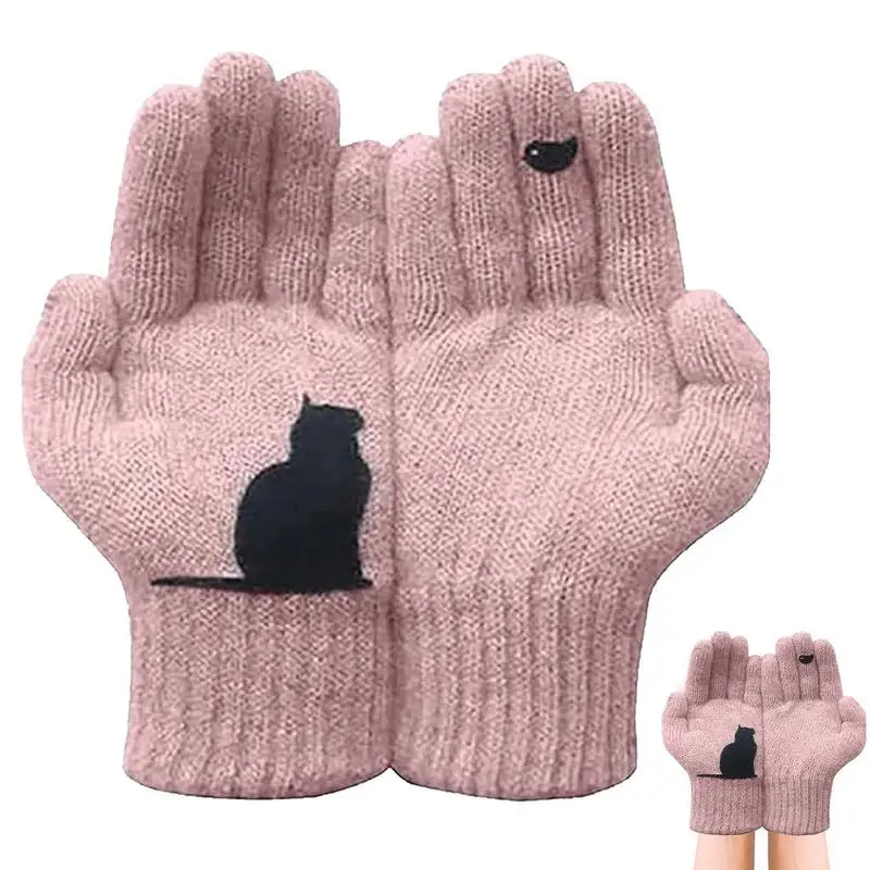 

Cat Fan Cotton Gloves Cats Seeing Birds Gloves Women Warm Gloves For Cold Weather Cat And Bird Print Gloves For Winter Outdoor
